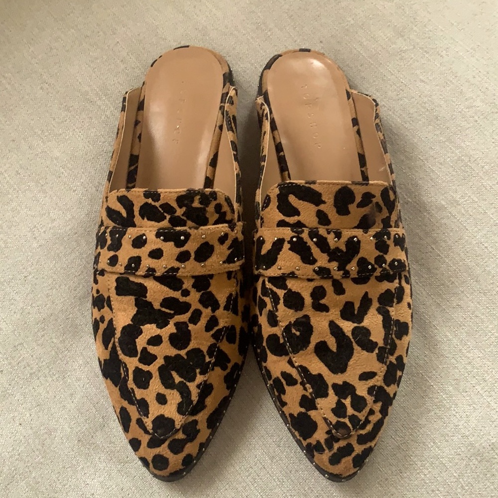Top Shop Leopard mule slides